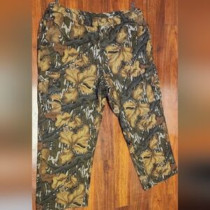 MOSSY OAK Leaf Pants Mens 4XL Camouflage Cargo Fall Foliage Chamois USA MADE VTG